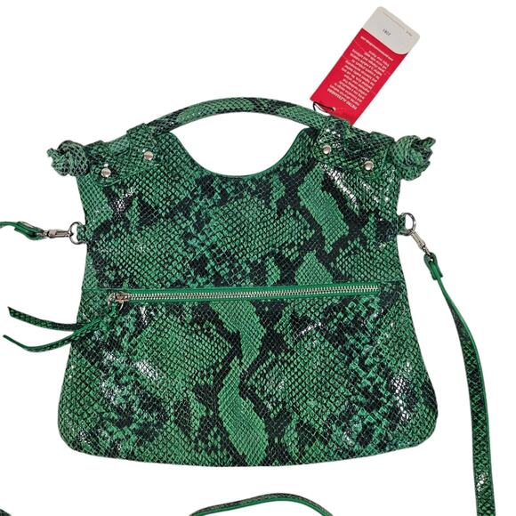 Pietro Alessandro Green Reptile Fold Over Bag - Picture 5 of 13